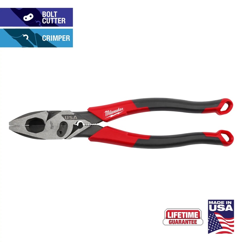 MILWAUKEE 9 Comfort Grip Lineman’s Pliers w/ Crimper & Bolt Cutter