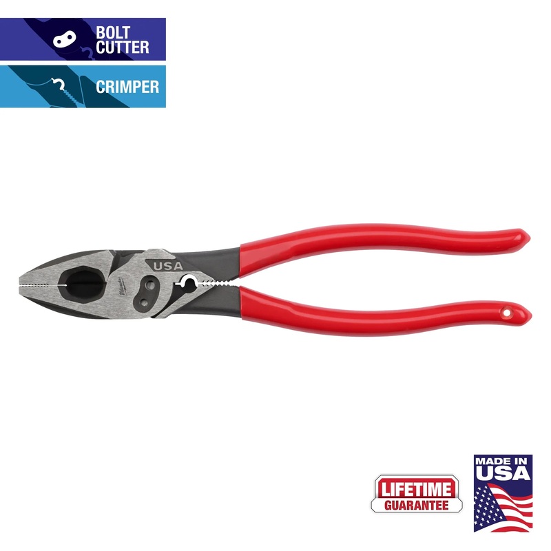MILWAUKEE 9 Dipped Lineman’s Pliers w/ Crimper & Bolt Cutter