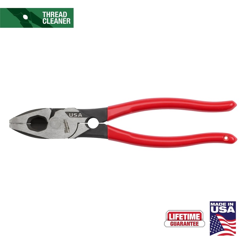 MILWAUKEE 9 Dipped Lineman’s Pliers w/ Thread Cleaner