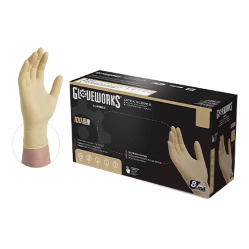 GLOVEWORKS Ivory Latex Gloves|S|M|L|XL|XXL|1|10