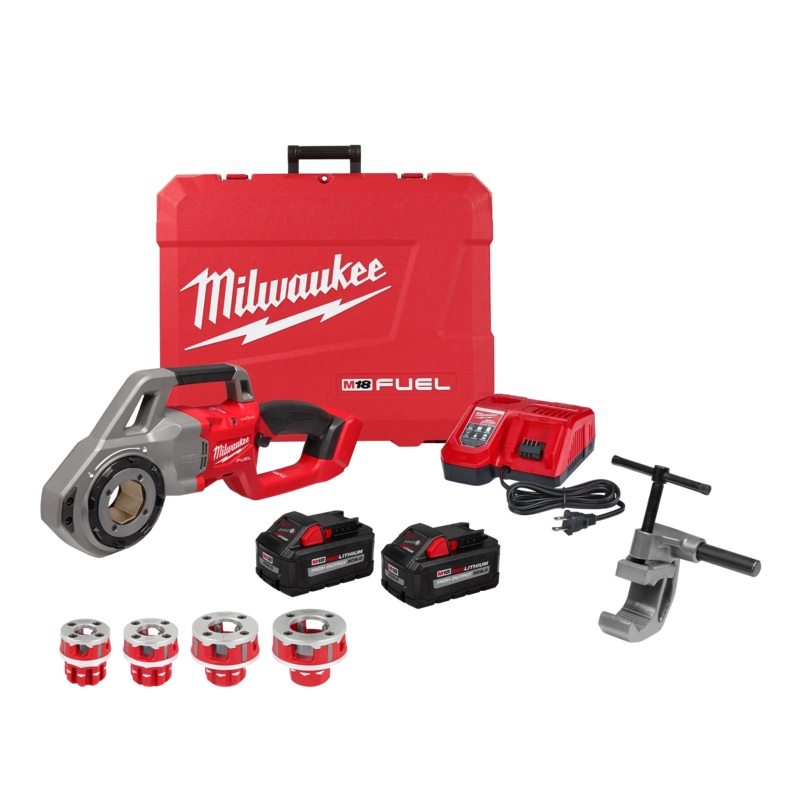 MILWAUKEE M18 FUEL Compact Pipe Threader w/ ONE-KEY Kit w/ 1/2 – 1-1/4 Compact NPT Forged Aluminum Die Heads