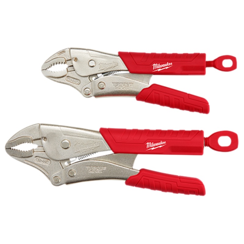 MILWAUKEE 2 PC. 7 & 10 TORQUE LOCK Curved Jaw Locking Pliers Set w/ Grip
