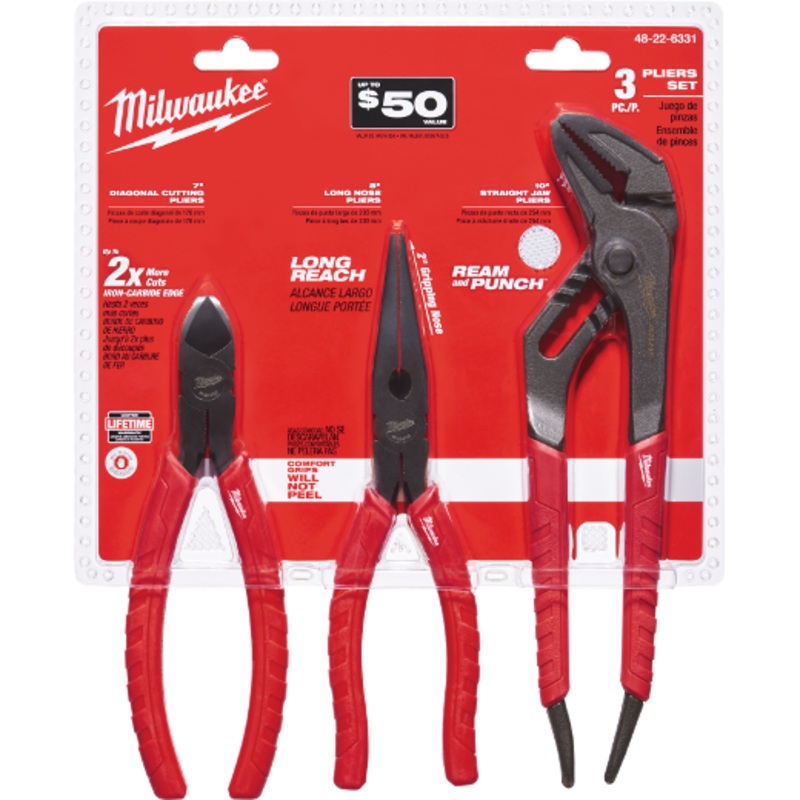 MILWAUKEE Comfort Grip Pliers Kit – 3 PC.