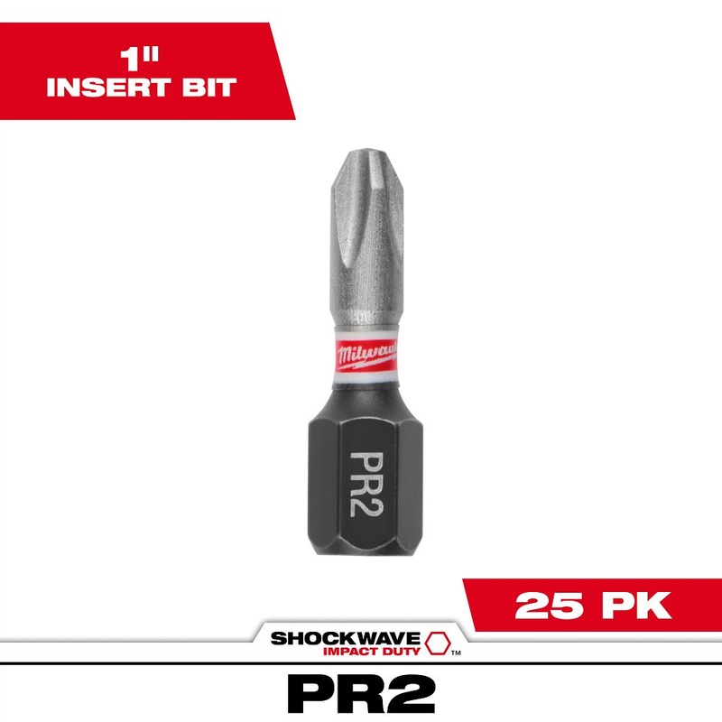 Milwaukee Tools (25) 1IN INSRTBIT PH2 RDCDIA 48-32-4746