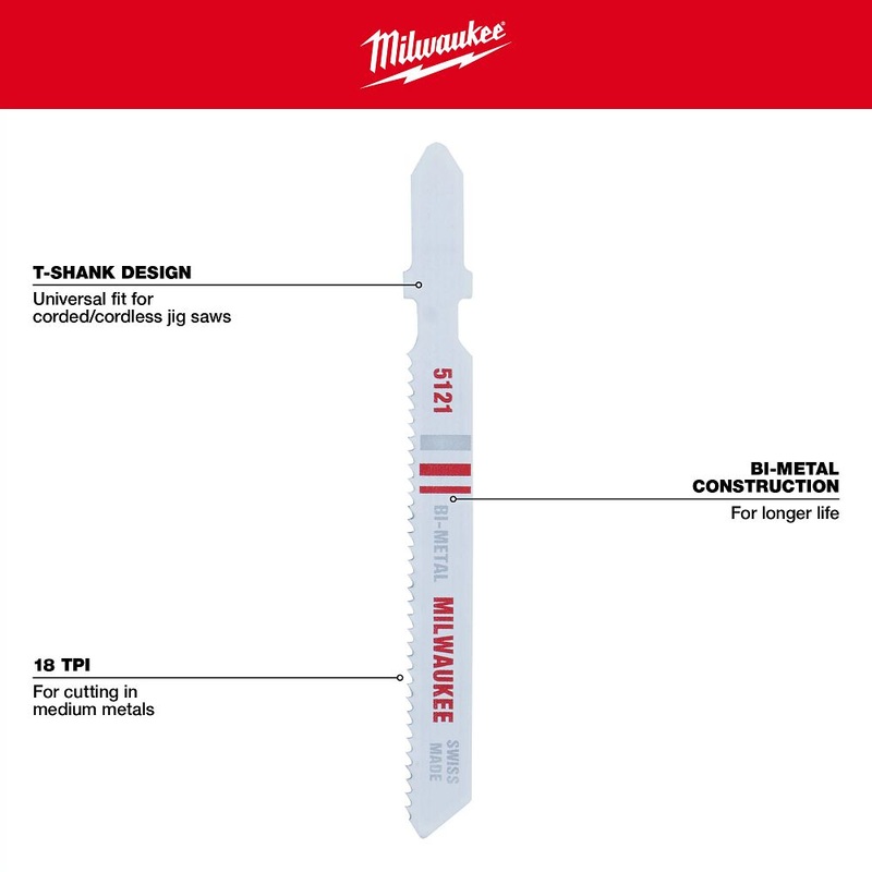 Milwaukee Tools (5)JIG SAW BL METAL 18T 3L 48-42-5121