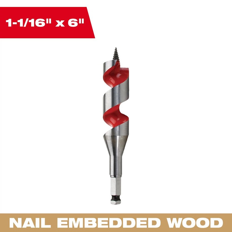 Milwaukee Tools 1-1/16x6Ship Auger Bit 48-13-1063