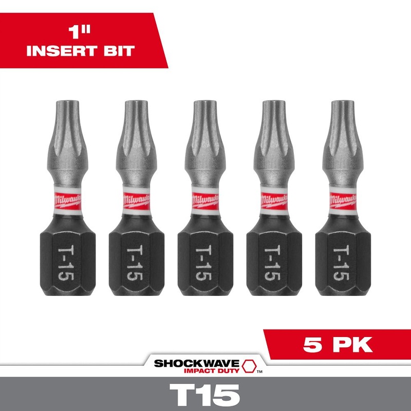 Milwaukee Tools 1 T15 Impact Driver Bit 5 Pack 48-32-4628