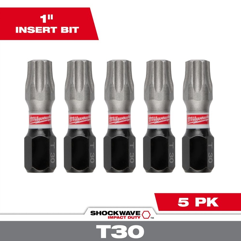 Milwaukee Tools 1 T30 Impact Driver Bit 5 Pack 48-32-4637