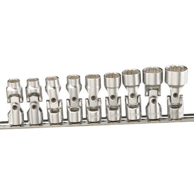 Genius Tools 9pc 1/4 Dr. Metric Universal Hand Socket Set (12-Point)