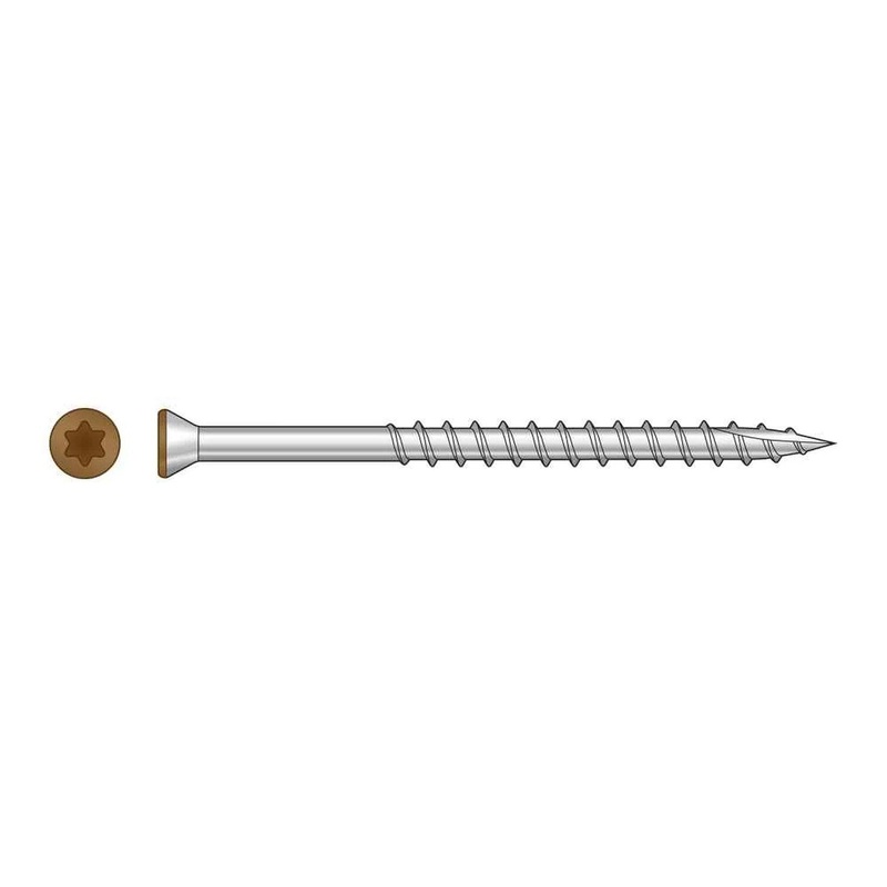 Simpson  Strong-Tie S07225FTPTN01 Strong-Drive (#7 x 2-1/4) Trim-Head Screw, 6-Lobe Drive T-15 Type 305, Tan 01 (350 Pack)