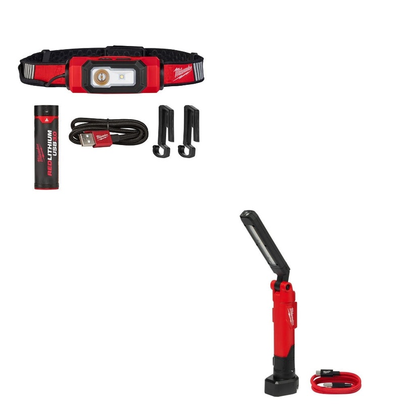 Milwaukee 2116-21 Hard Hat Light Kit W/ 2128-21 Stick Light