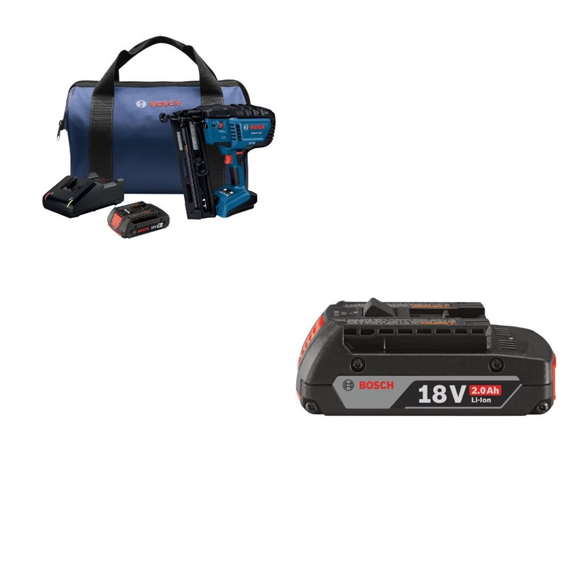 Bosch GNH18V-16MAB12 16ga Nailer Kit W/ FREE BAT612 18V 2.0Ah Battery