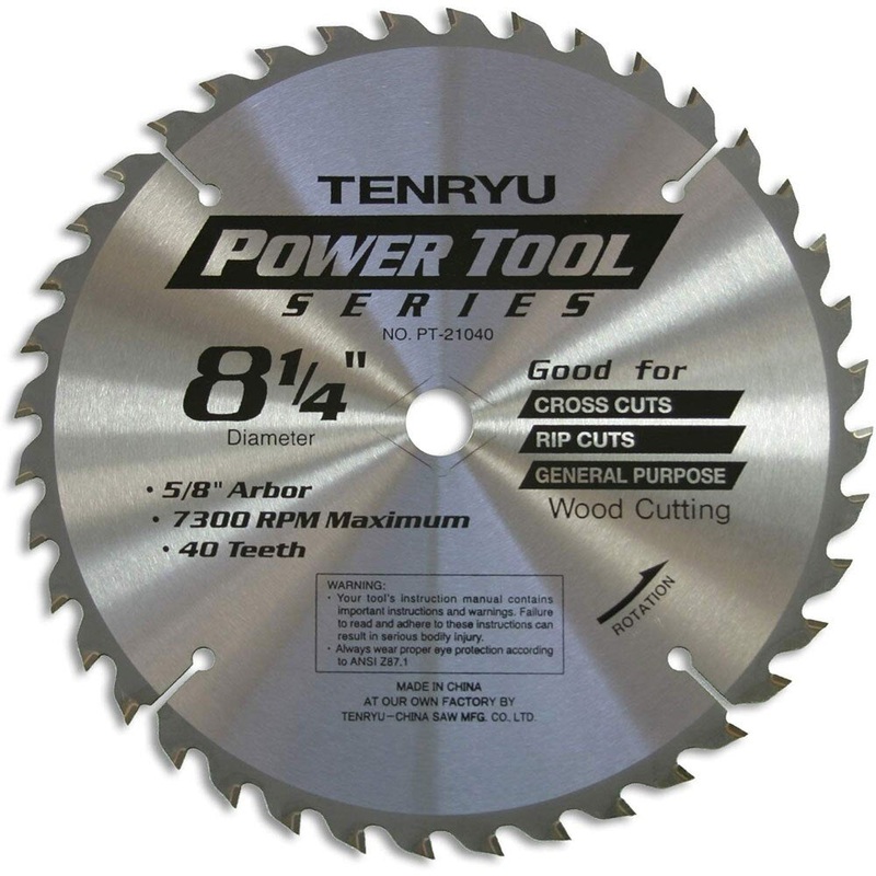 Tenryu PT-21040 8-1/4 x 40T Thin Kerf Saw Blade for Table and Portable Saw