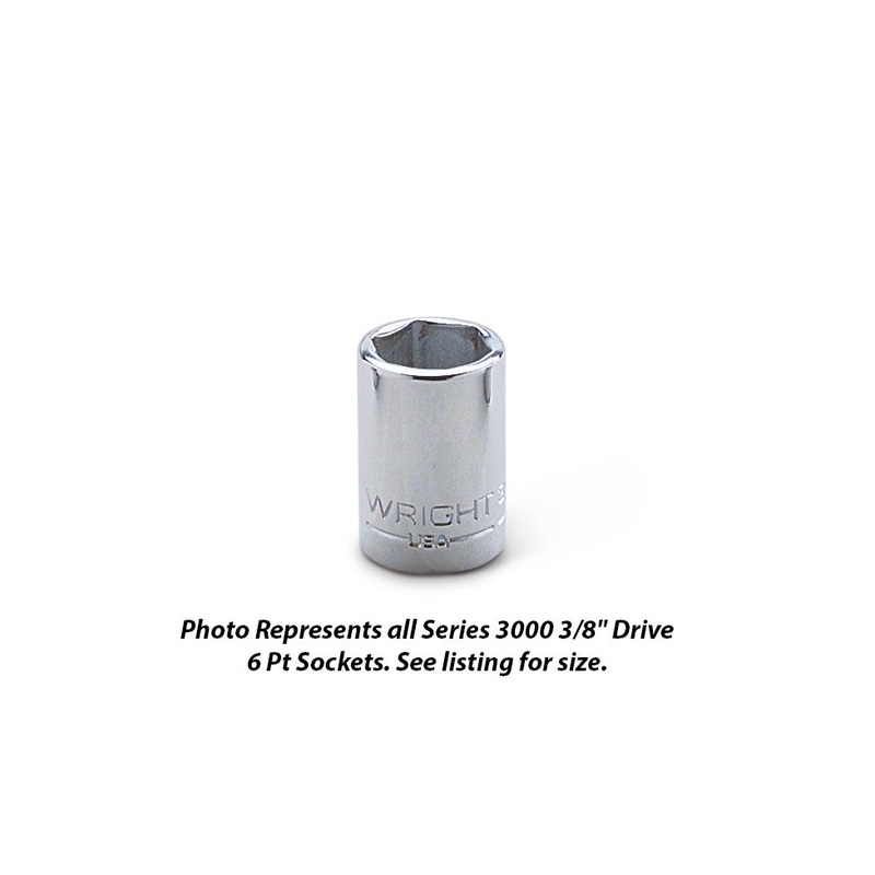 Wright Tool 3022 3/8 Drive 6 Point Standard Socket 11/16