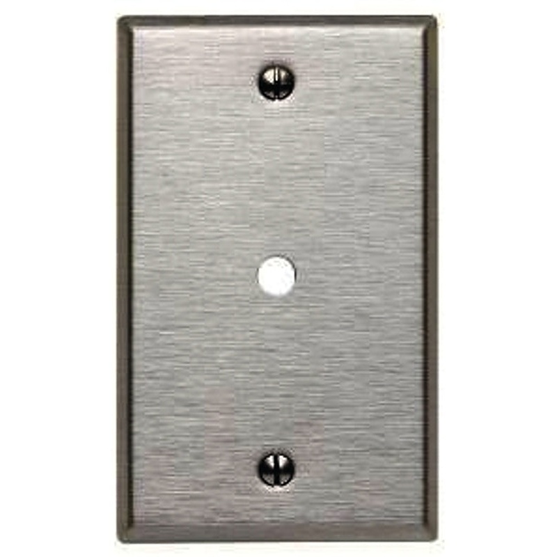 Leviton 003-84013-000 Wallplate, 4-1/2 in L, 2-3/4 in W, 1 -Gang, Stainless Steel, Stainless Steel