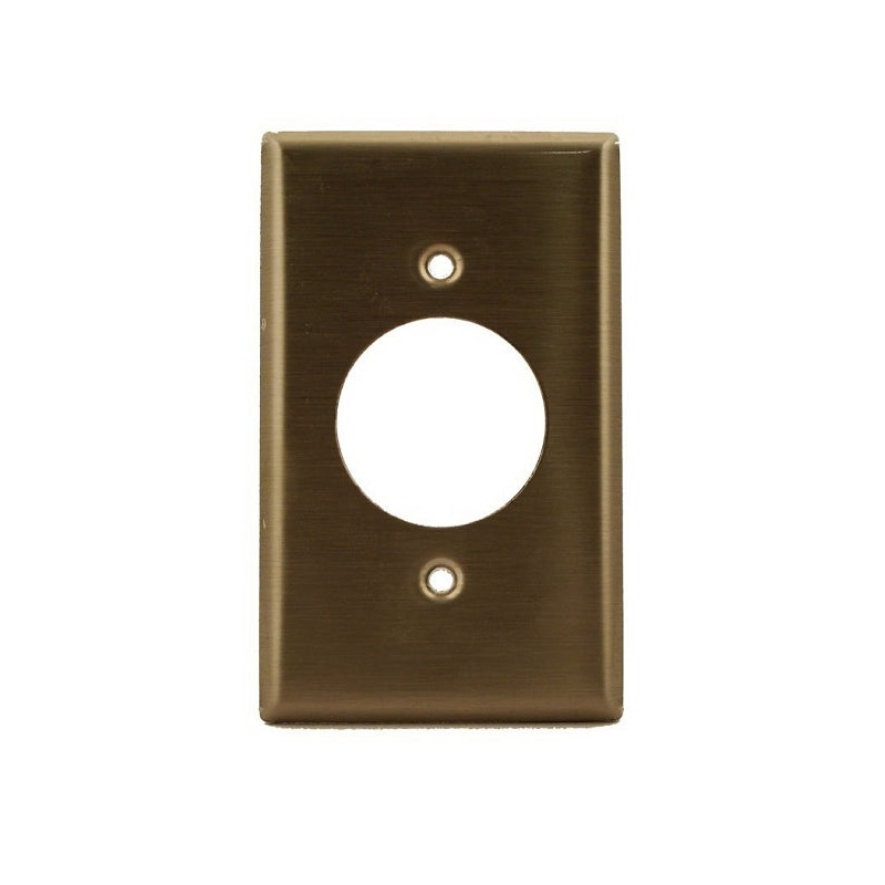 Leviton 84020-40 Single Receptacle Wallplate, 4-1/2 in L, 2-3/4 in W, 1 -Gang, 302 Stainless Steel, Smooth