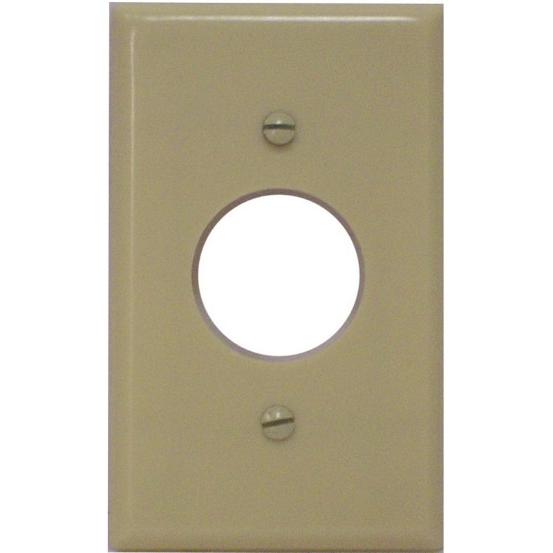 Leviton 86004 Single Receptacle Wallplate, 4-1/2 in L, 2-3/4 in W, 1 -Gang, Thermoset Plastic, Ivory, Smooth