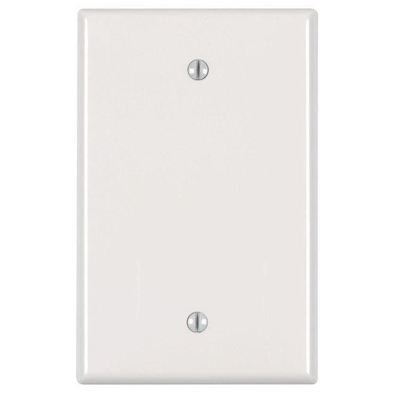 Leviton PJ13-I Blank Wallplate, 3-1/8 in L, 4-7/8 in W, 1/4 in Thick, 1 -Gang, Nylon, Ivory, Box Mounting