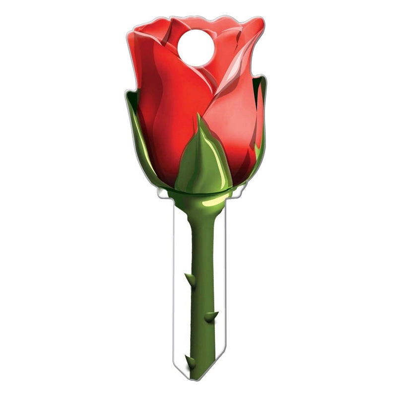 Lucky Line Key Shapes Series B107K Key Blank, Rose, Brass, Enamel-Coated, For: Kwikset Locks, Pack of 5