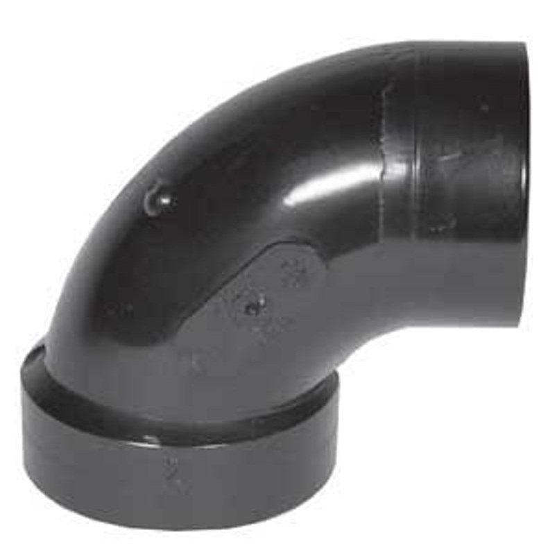 IPEX 027233 Pipe Elbow, 3 in, Hub x Spigot, 90 deg Angle, ABS, SCH 40 Schedule