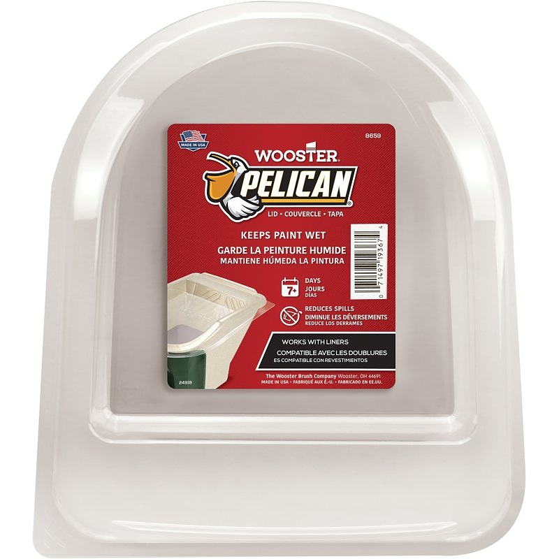 Wooster 8659 Pail Lid, Plastic, Clear, For: PELICAN Handheld Pail