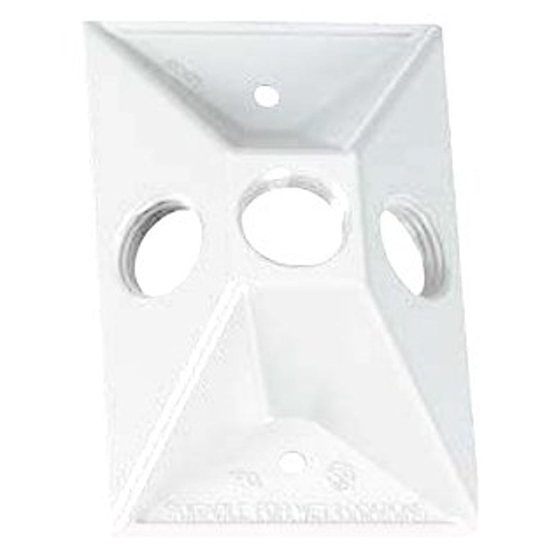 BWF 813W-1 Cover, Lampholder, 4-1/2 in L, 2-7/8 in W, Rectangular, White, Metal