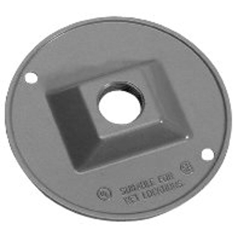 BWF CR-1V Cover, Lampholder, 4-1/2 in Dia, Round, Metal, Gray, Powder-Coated, 24/PK