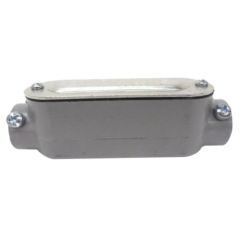 BWF 301-CGV Conduit Body, C, Thinwall, 3/4 in Hub, 5 in OAL, 2-Hub, Threaded, Aluminum, Gray