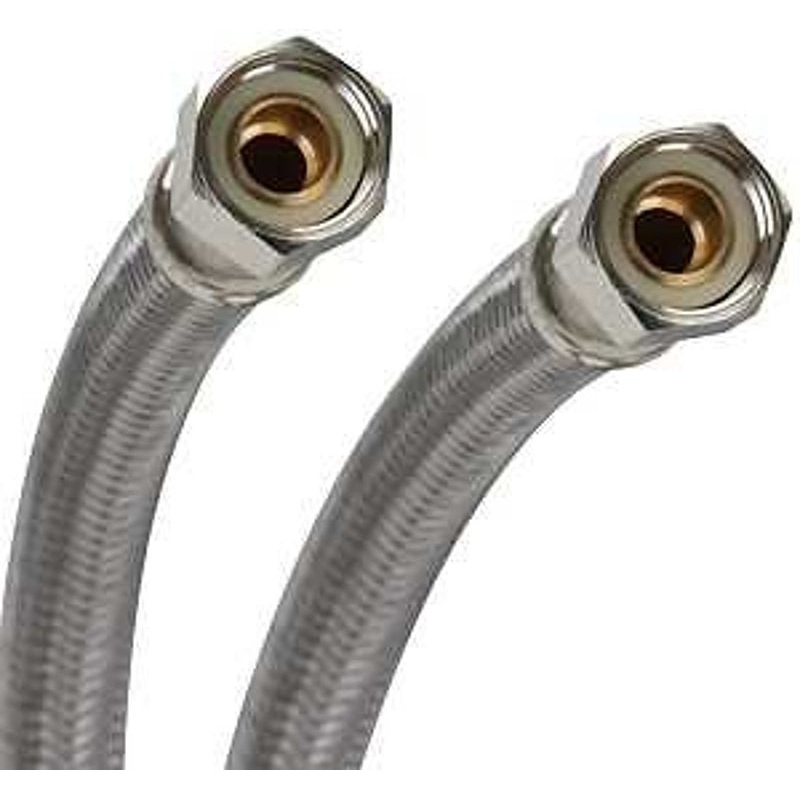 Fluidmaster B4F20 Water Supply Connector, 1/2 in, FIP, Polymer/Stainless Steel, Includes: Polymer Core