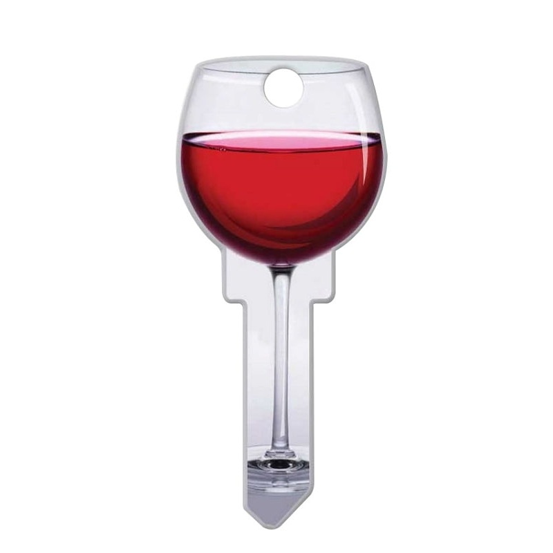 Lucky Line Key Shapes Series B108S Key Blank, Red Wine, Brass, Enamel-Coated, For: Schlage Locks, Pack of 5