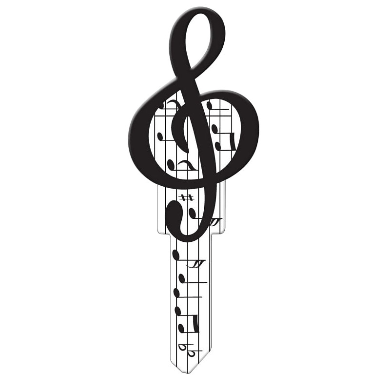 Lucky Line Key Shapes Series B125S Key Blank, Music, Brass, Enamel-Coated, For: Schlage Locks, Pack of 5