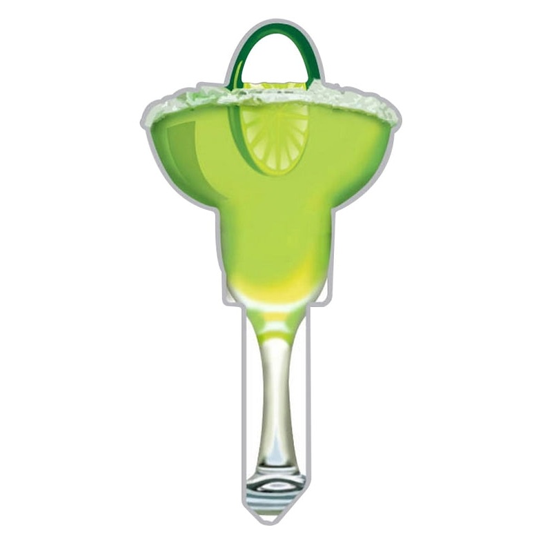 Lucky Line Key Shapes Series B109S Key Blank, Margarita, Brass, Enamel-Coated, For: Schlage Locks, Pack of 5