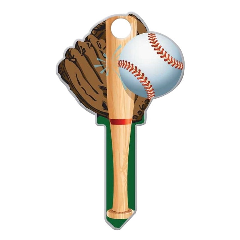 Lucky Line Key Shapes Series B120K Key Blank, Baseball, Brass, Enamel-Coated, For: Kwikset Locks, Pack of 5