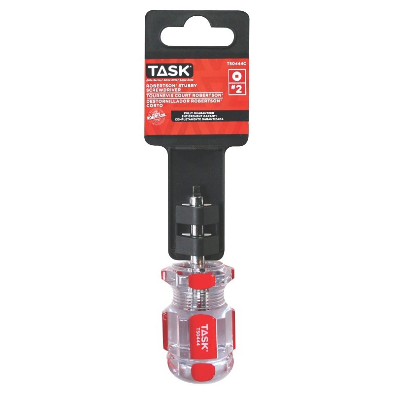 Task T50444C Screwdriver, #2 Drive, Robertson Drive, 1-1/2 in L Shank, Cellulose Acetate Handle, Hard Grip Handle