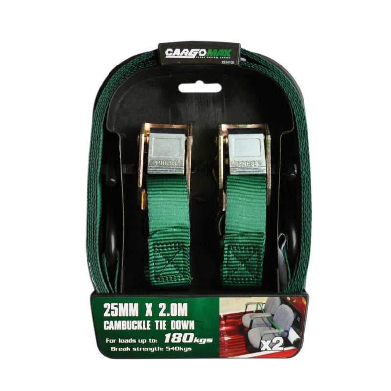 CARGOMAX TD CAMBUCKLE S-HOOK 2PC 25MMX3M