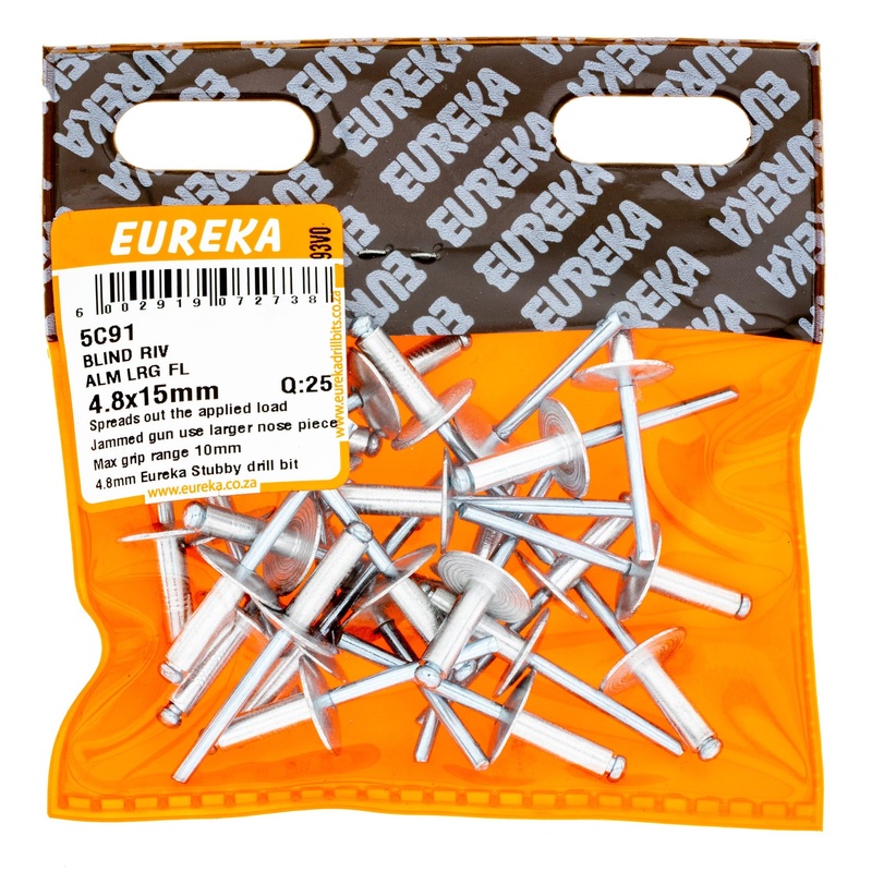 BLIND RIV ALM LRG FL 4.8X15MM Q:25 EUREK