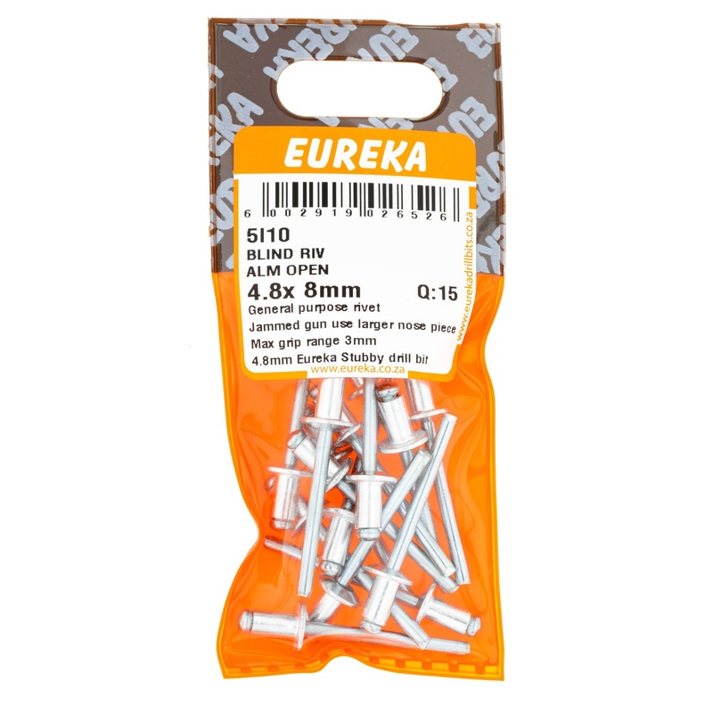 BLIND RIV ALM OPEN 4.8X8MM Q:15 EUREKA