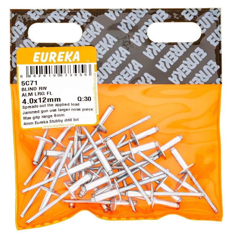 BLIND RIV ALUMINIUM LARGE FLANGE 4X12MM Q:30 EUREKA