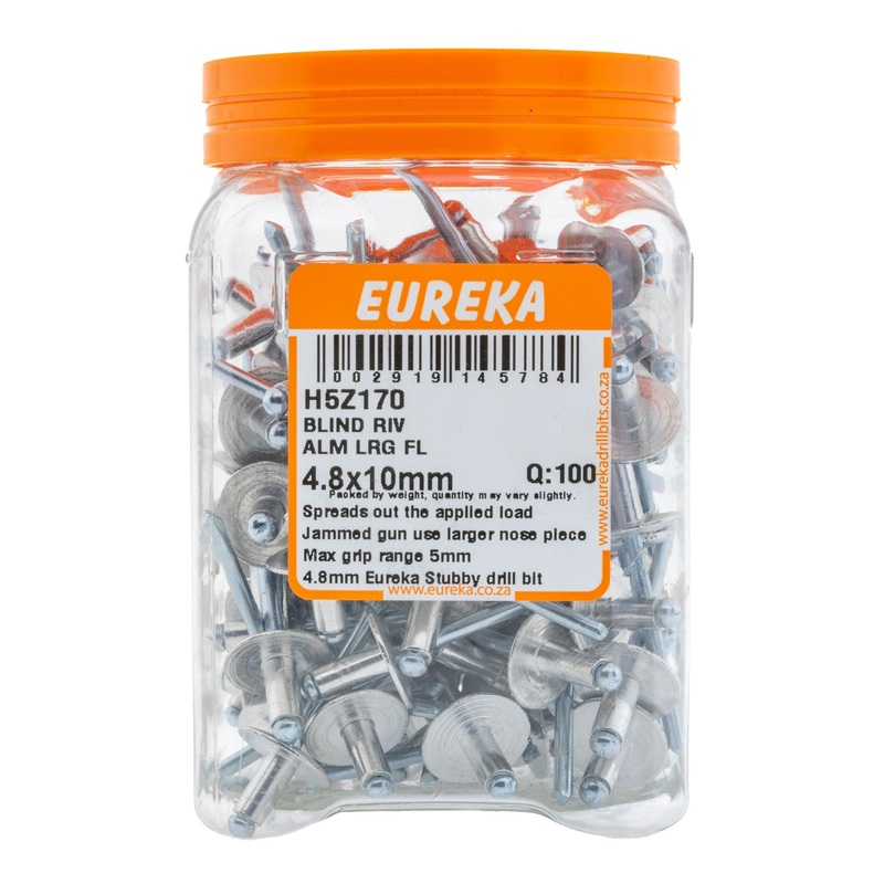 BLIND RIV ALM LRG FL 4.8X10MM Q:100 EUREKA
