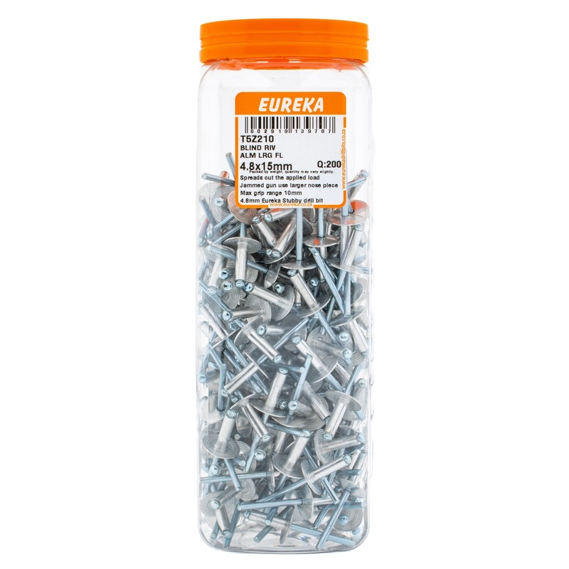 BLIND RIV ALM LRG FL 4.8X15MM Q:200 EURE
