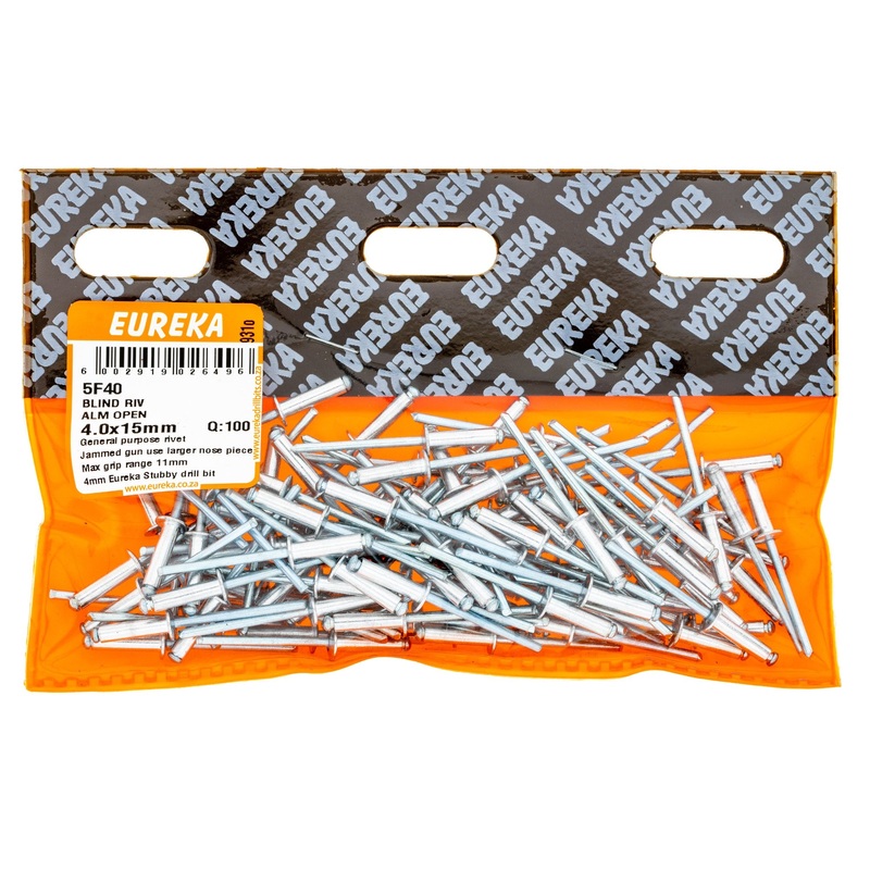 BLIND RIV ALM OPEN 4.0X15MM Q:100 EUREKA