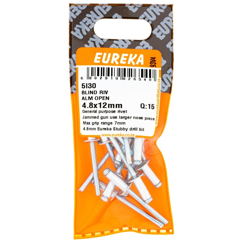 BLIND RIV ALM OPEN 4.8X12MM Q:15 EUREKA