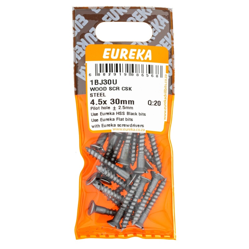 WOOD SCREW CSK STEEL 4.5X20MM Q:20 EUREK