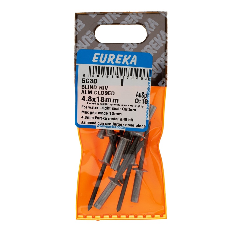 BLIND RIV ALM CLOSED 4.8X18MM Q:10 EUREKA