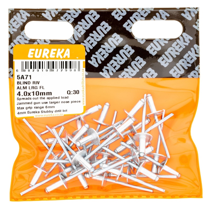 BLIND RIV ALM LRG FL 4X10MM Q:30 EUREKA