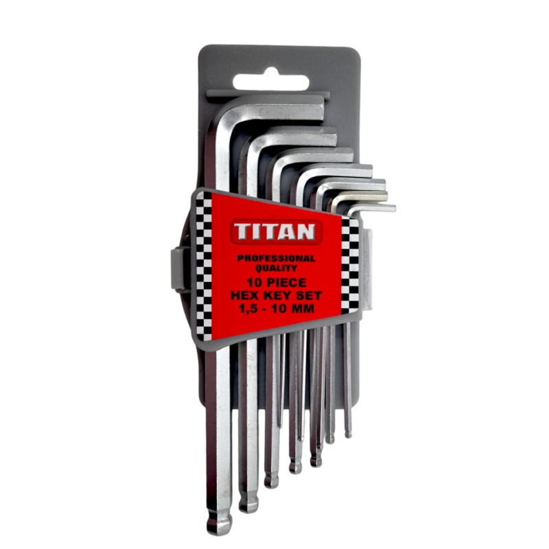 ALLEN KEY BALL HEX KEY SET 10PC TITAN