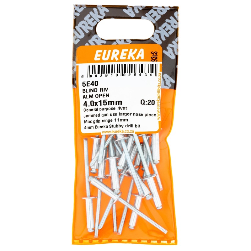 BLIND RIV ALM OPEN 4.0X15MM 5E40 EUREKA