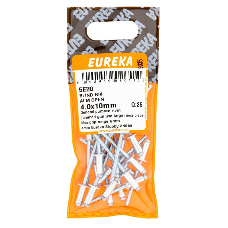 BLIND RIV ALM OPEN 4X10MM Q:25 EUREKA