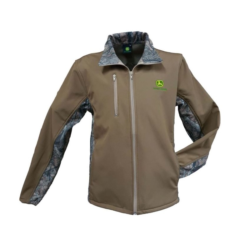 MEN SOFT SHELL CAMO KHAKI JACKET JOHN DEERE