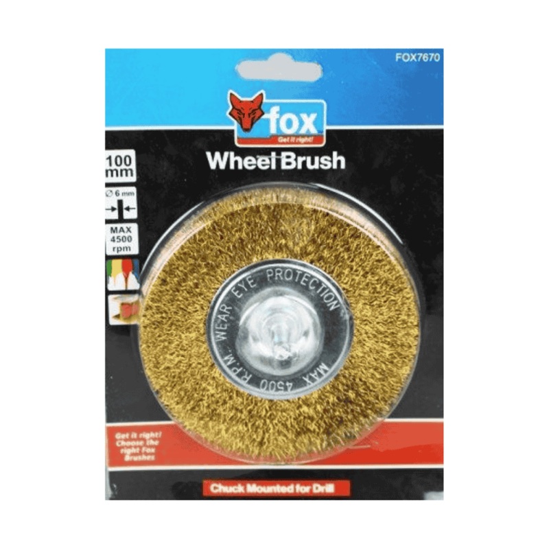 WIRE WHEEL CRIMPED 100MM (DRILL) FOX